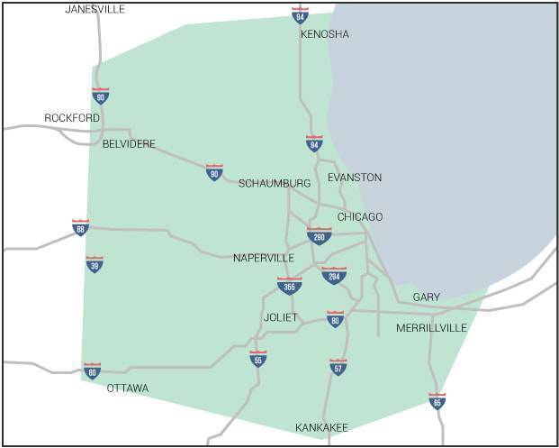 Chicago service area map