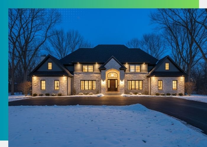 modern home with exterior downlights
