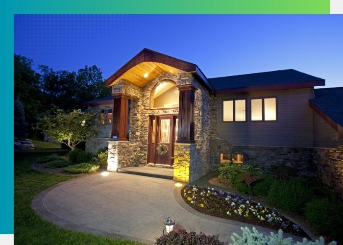 modern home with exterior downlights