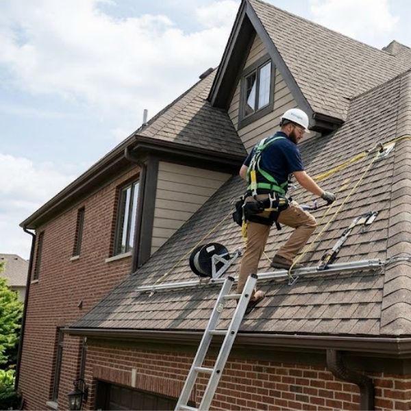 professional installer on roof