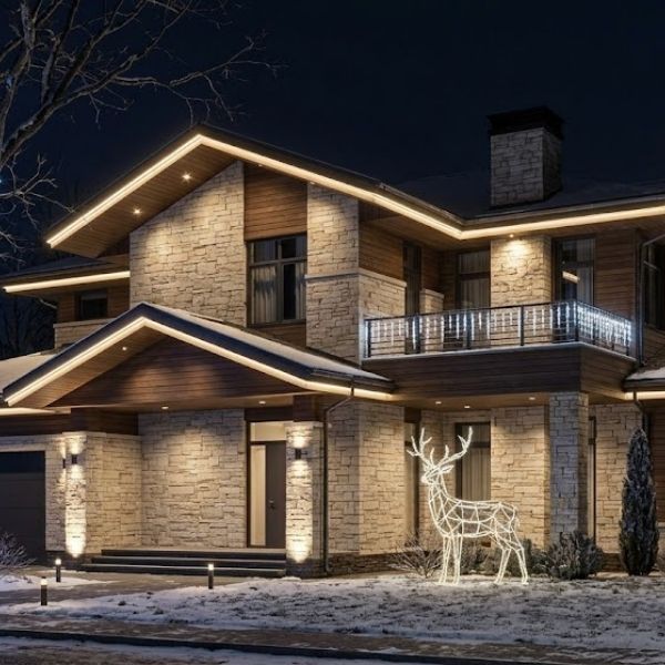 house with professional christmas lights